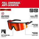 Wrap Around Safety Glasses with Red Mirrored Anti-Scratch Lenses 