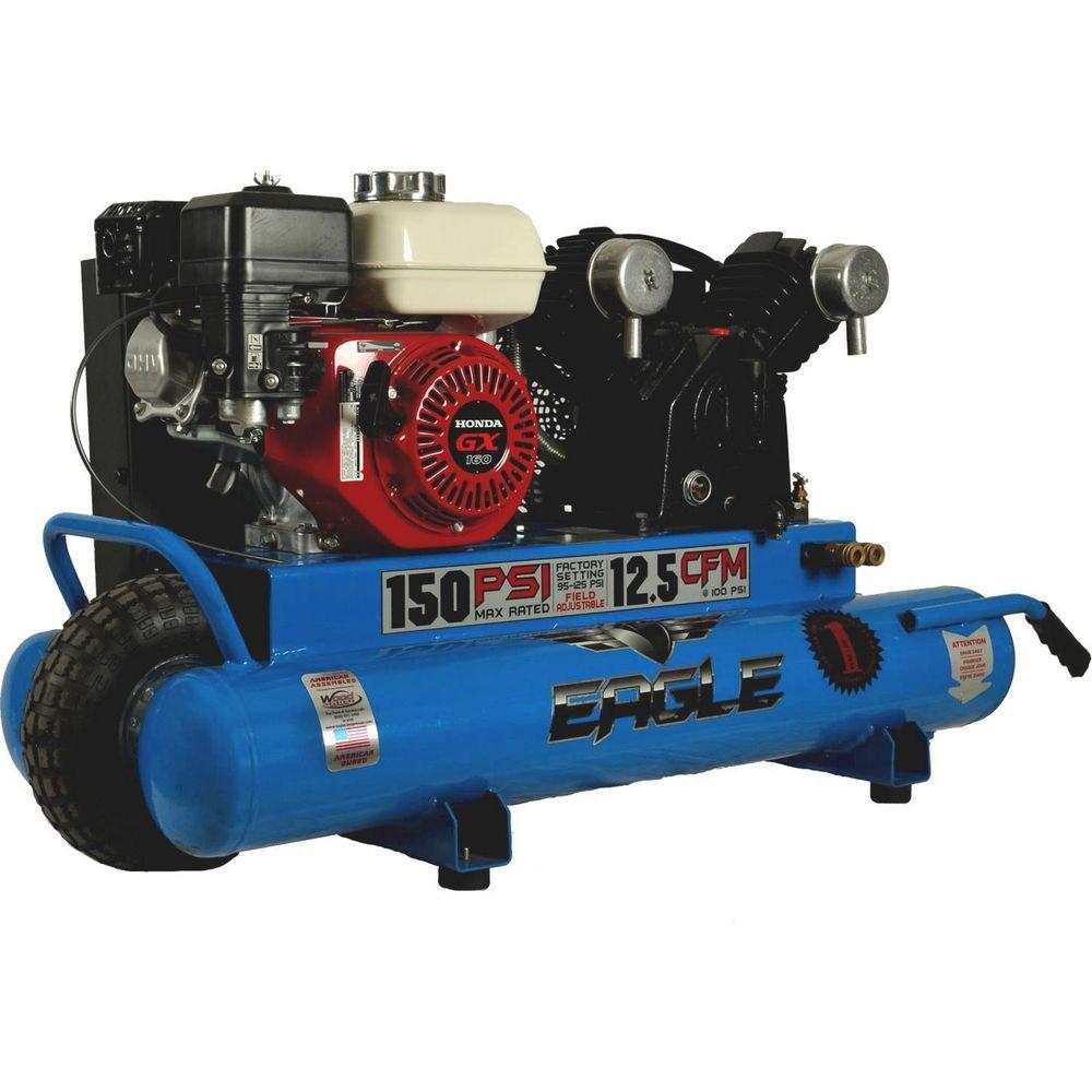 5.5 Hp 10 Gal 150 Max Psi Single-Stage Portable Gas Reciprocating Air Compressor With Electric Start Honda Engine 