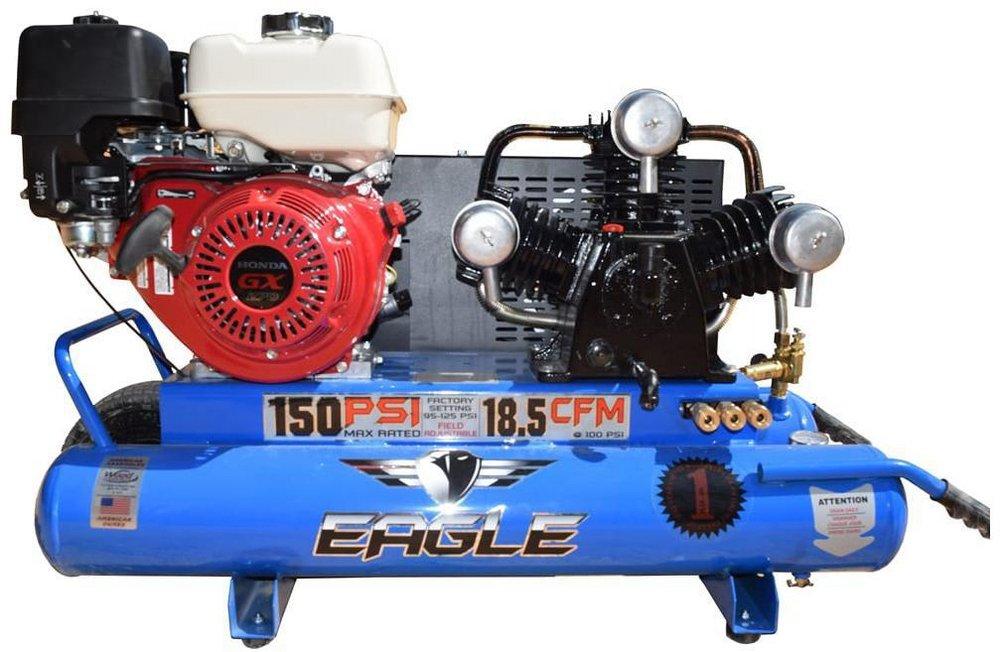 9HP HONDA TWIN TANK WHEELBARROW 18.5CFM 100PSI 150PSI MAX 
