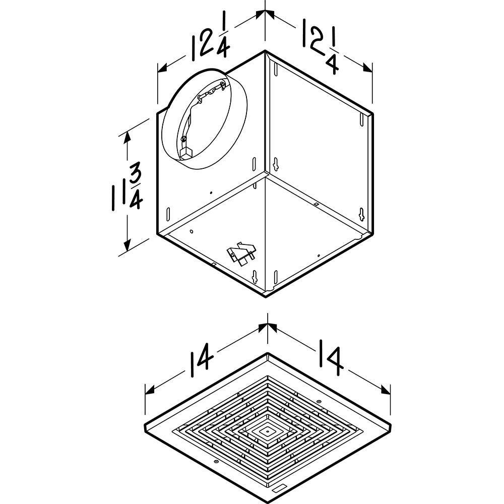 Broan White Ventilator 2.9 Galvanized Steel 