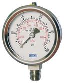 WIKA White 1/4 in. 30 psi Stainless Steel Lower Mount Pressure Gauge in Stainless Steel 