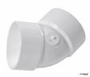 NDS White Solvent Weld and Drain Straight PVC 45 Degree Elbow with 1/8 Degree Bend 
