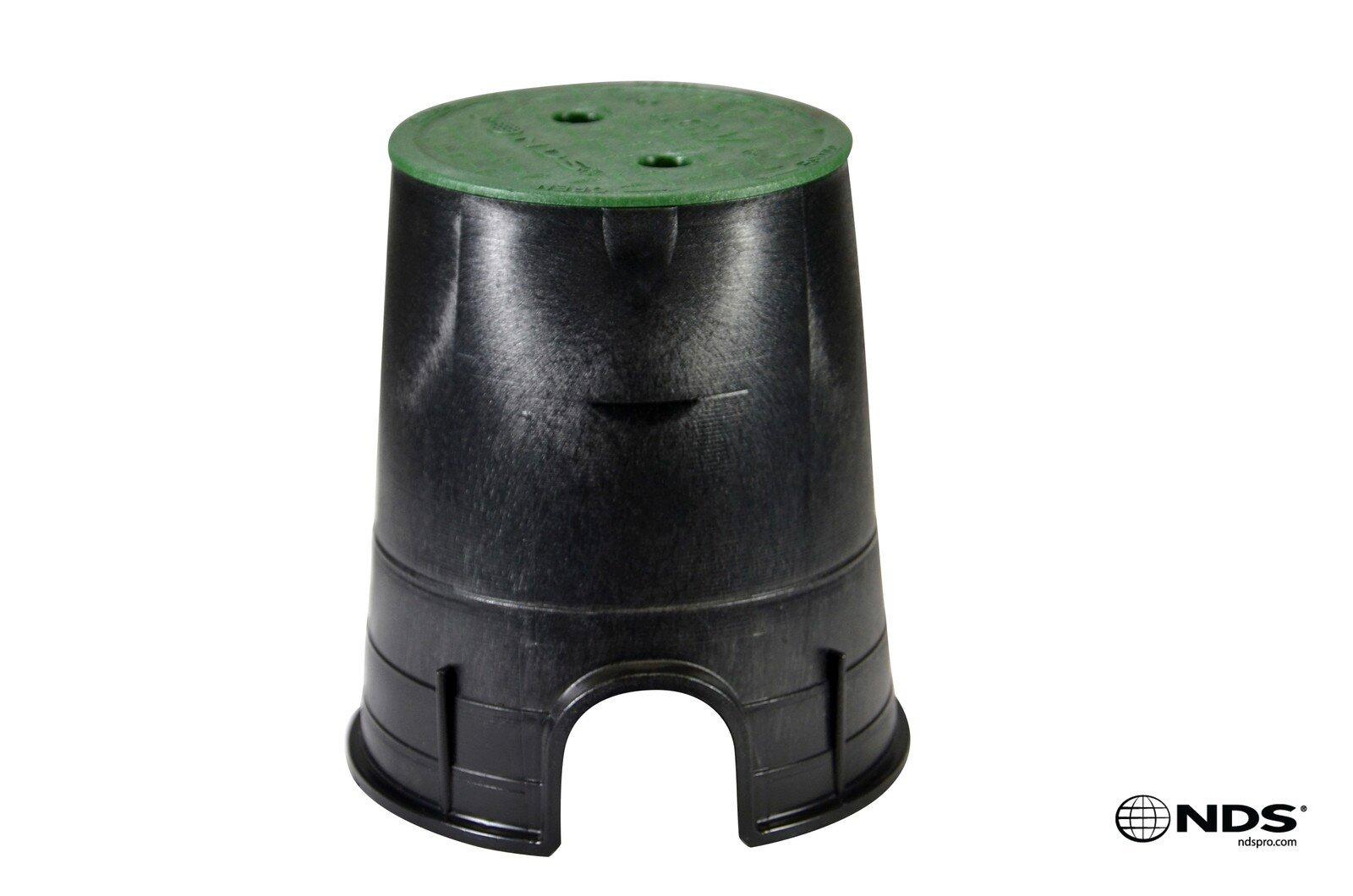 NDS Black 8-7/8 x 6-1/2 x 8-3/8 in. Valve Box in Black and Green 