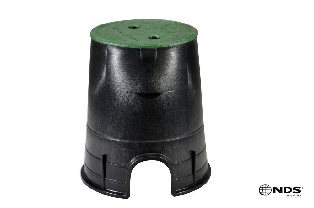 NDS Black Round Valve Box with Cover 