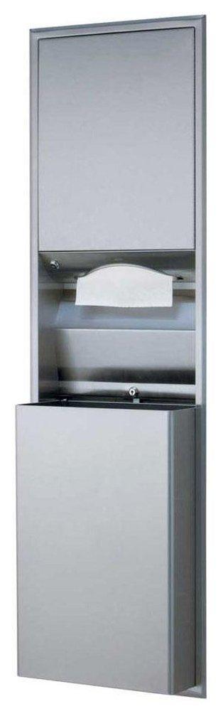Bobrick Satin Wall Mount Paper Towel Dispenser/Receptacle 