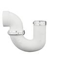 White PVC DWV LA Pattern P-Trap with Chrome Nut (1-1/2 & 1-1/4 in. 