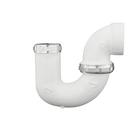 White PVC DWV LA Pattern P-Trap with Chrome Nut (1-1/2 & 1-1/4 in. 