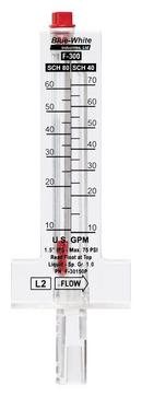 1-1/2 in. Horizontal Flow 10-70 gpm Acrylic Saddle Mount Flowmeter
