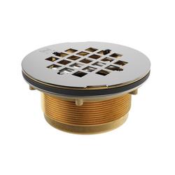 2 in. Threaded Bronze/Brass Shower Drain in Stainless Steel
