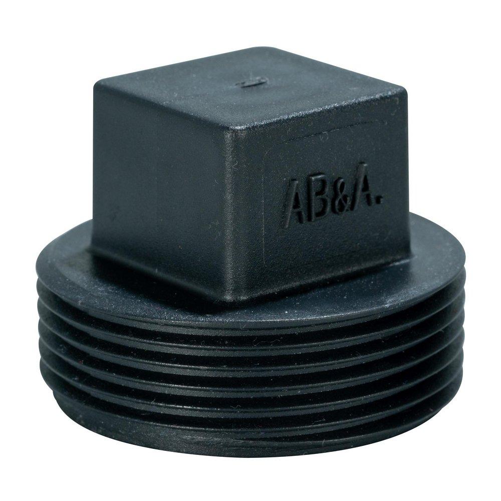 AB & A&trade; Black ABS Square Head Cleanout Plug 