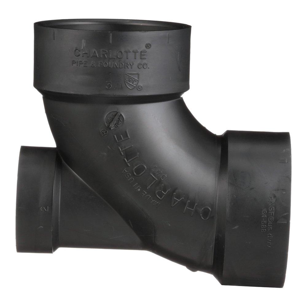 Black ABS DWV 90° Elbow With Low Heel Inlet 
