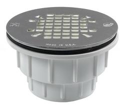 2 in. Push On Plastic White Shower Drain
