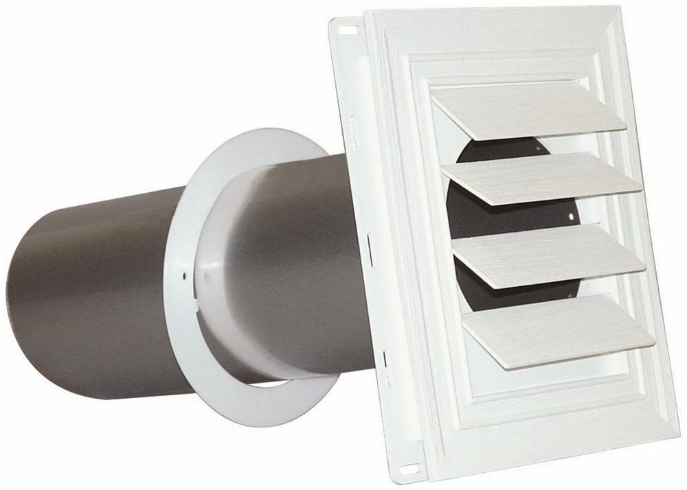 Deflecto White 6 in. White Louvered Hood 