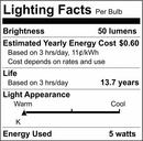 5W LED BULB T3 FES 24 V Frosted 