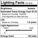 60 W Dimmable Incandescent Medium E-26 