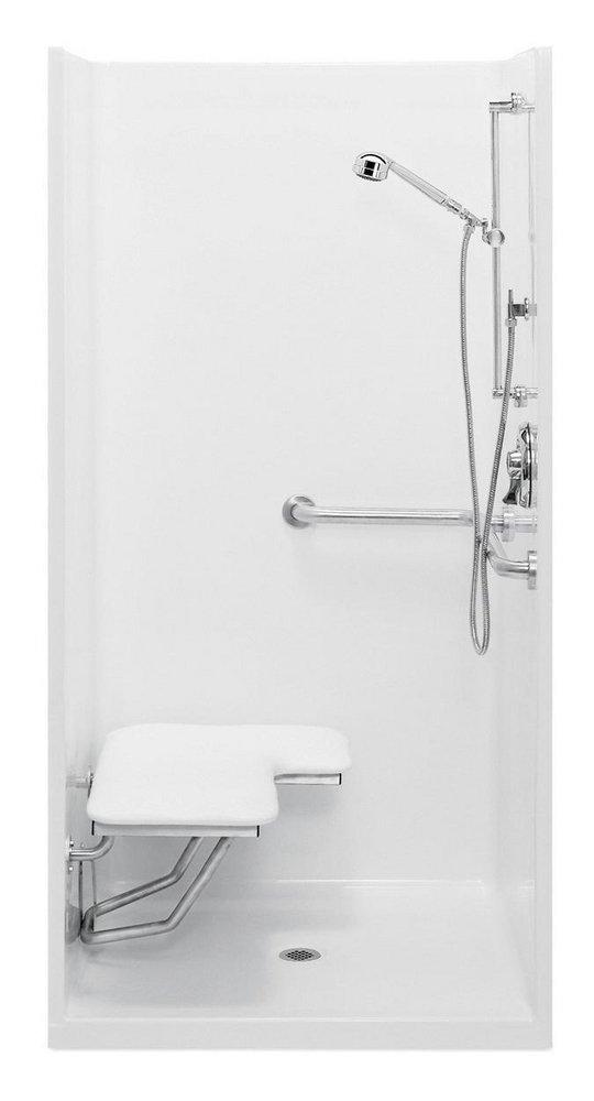 Aquatic White 38-1/4 x 38 x 77 in. Alcove Shower Unit 