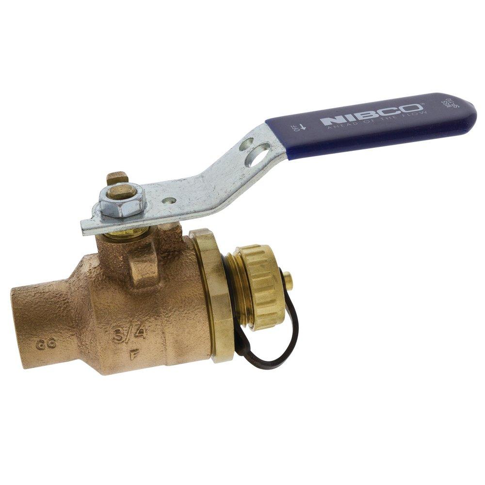 NIBCO DZR Bronze Full Port Solder x Hose 600# Ball Valve 