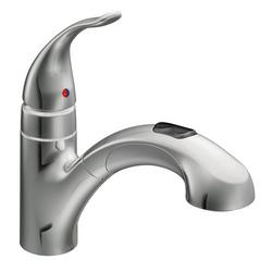 Single Handle Pull Out Kitchen Faucet in Polished Chrome