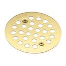 4- 1/4 in. Round Shower Drain Cover with Screw Polished Brass