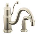1.5 gpm Single Lever Handle Deckmount Kitchen Sink Faucet Column Spout 3/8 in. Connection Flexible Connection in Vibrant Brushed Nickel