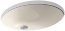 KOHLER Almond 1-Bowl Vitreous China Undermount Lavatory Sink 