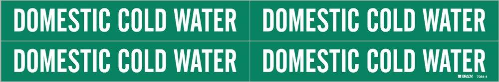 Brady Worldwide Green/White 1-1/8 x 7 in. Vinyl Domestic Cold Water Pipe Marker in Green|White 