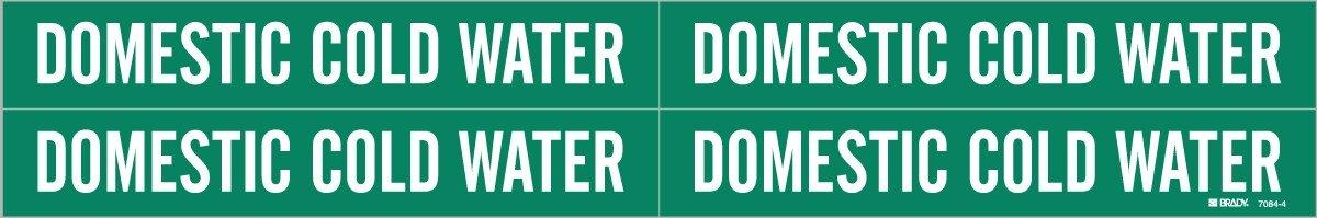 Brady Worldwide Green 1-1/8 x 7 in. Vinyl Domestic Cold Water Pipe Marker in Green|White 