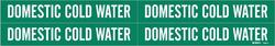 1-1/8 x 7 in. Vinyl Domestic Cold Water Pipe Marker in Green|White