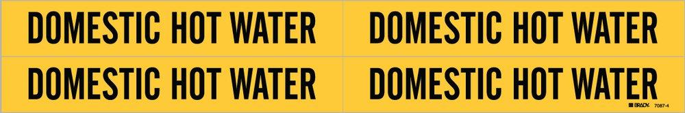 Brady Worldwide Black/Yellow 1-1/8 x 7 in. Vinyl Domestic Hot Water Pipe Marker 