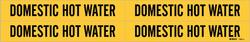1-1/8 x 7 in. Vinyl Domestic Hot Water Pipe Marker in Black|Yellow