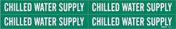 Vinyl Chilled Water Supply Pipe Marker in Green|White