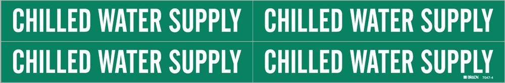 Brady Worldwide Green/White Vinyl Chilled Water Supply Pipe Marker 
