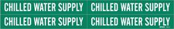 Vinyl Chilled Water Supply Pipe Marker in Green|White