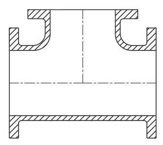 Tyler Union Flanged Ductile Iron C110 Full Body Reducing Tee 