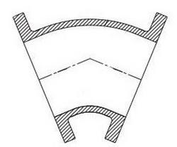 10 in. Flanged Ductile Iron C110 Full Body 45 Degree Bend