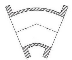 10 in. Flanged Ductile Iron C110 Full Body 45 Degree Bend