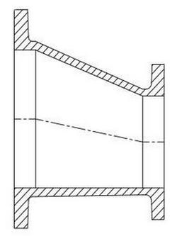 12 x 10 in. Flanged Eccentric Prime Coated and Bituminous Tar Ductile Iron C110 Full Body Reducer