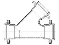 4 in. Flanged Ductile Iron C110 Full Body Wye