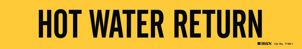 Brady Worldwide Black/Yellow 2-1/4 x 14 in. Vinyl Hot Water Return Pipe Marker in Black|Yellow 