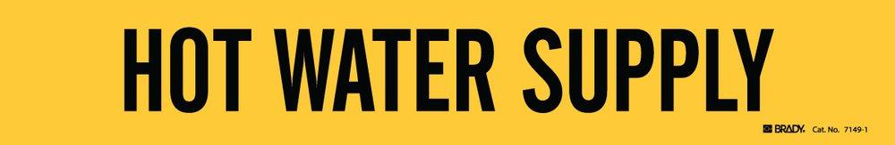 Brady Worldwide Black/Yellow 2-1/4 x 14 in. Vinyl Hot Water Supply Pipe Marker 