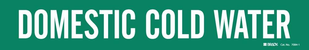 Brady Worldwide Green/White 2-1/4 x 14 in. Vinyl Domestic Cold Water Pipe Marker in Green|White 