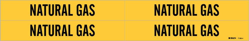 Brady Worldwide Black/Yellow 1-1/8 x 7 in. Vinyl Natural Gas Pipe Marker 