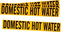 2-1/4 x 14 in. Vinyl Domestic Hot Water Pipe Marker in Black|Yellow