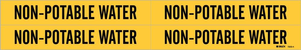 Brady Worldwide Black/Yellow Vinyl Non-Potable Water Pipe Marker 