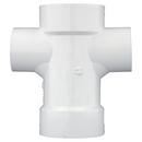 White PVC DWV Sanitary Tee with 2 