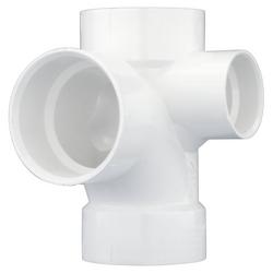 3 in. PVC DWV Sanitary Tee with 2 in. Right & Left Side Inlets