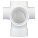 White PVC DWV Sanitary Tee with 2 