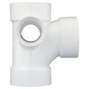 White PVC DWV Sanitary Tee with 2 