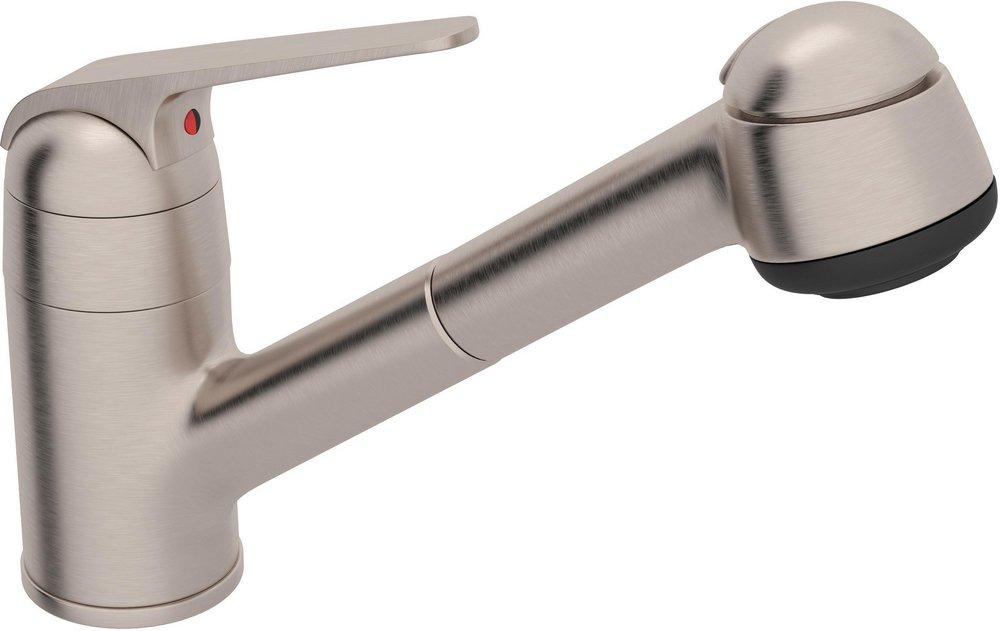 ROHL&reg; Satin Nickel 1-Hole Pull-Out Kitchen Faucet with Single Lever Handle 