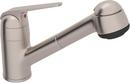 1-Hole Pull-Out Kitchen Faucet with Single Lever Handle in Satin Nickel